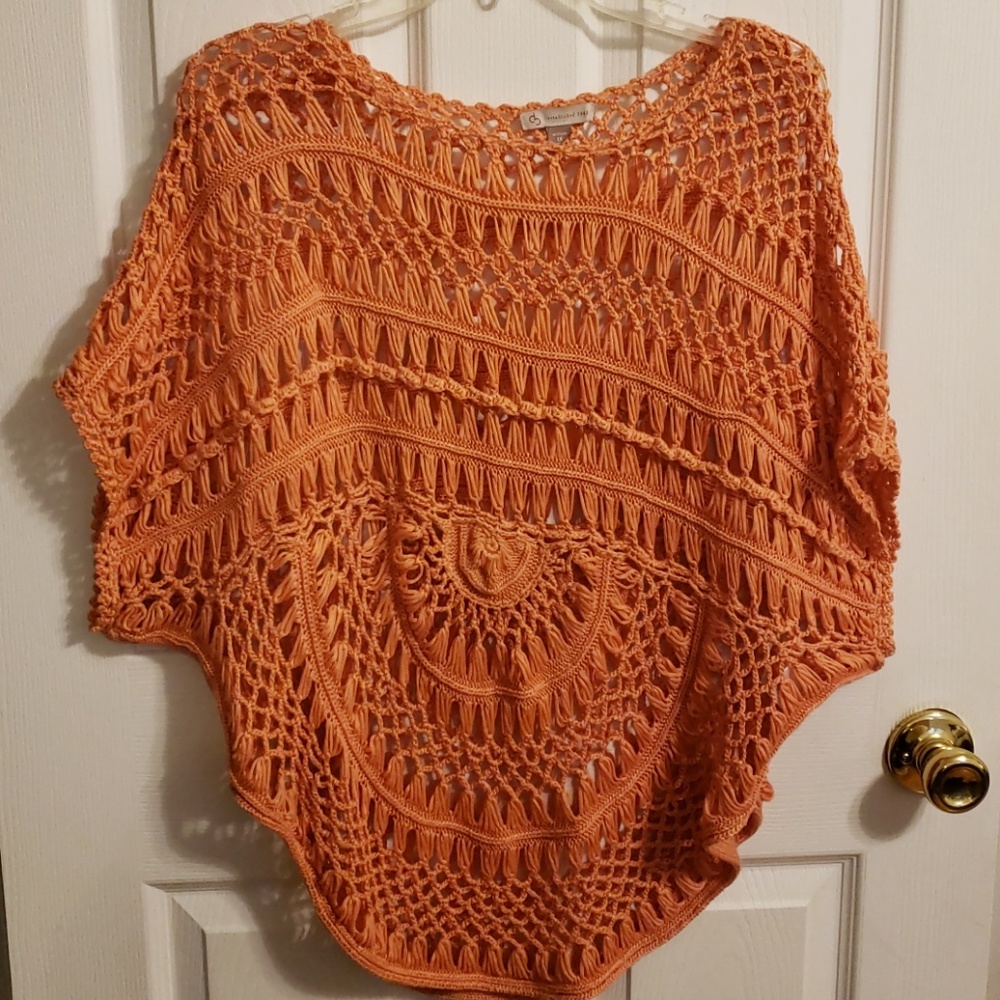 peach knit top 1x nwot